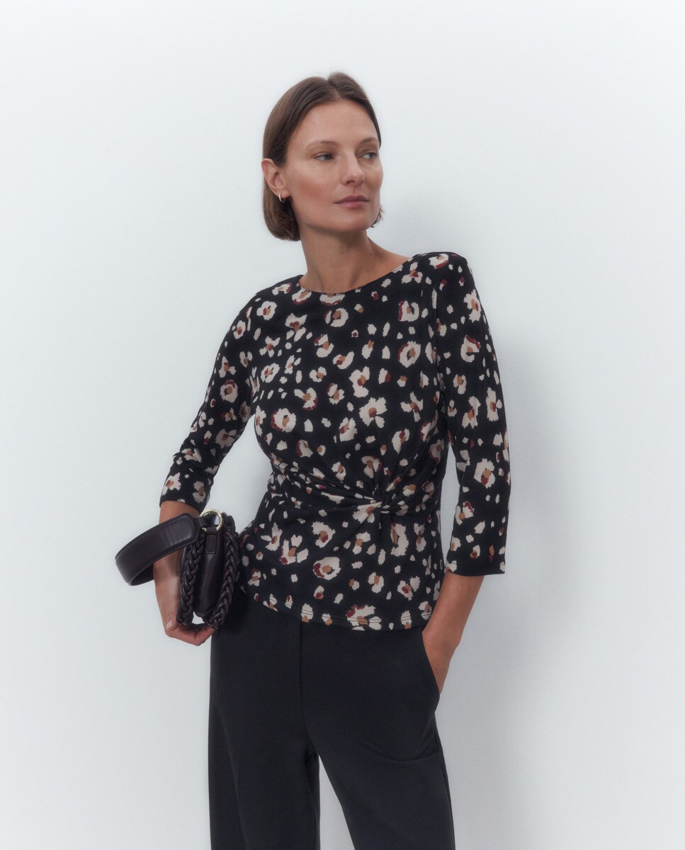 Tshirt imprimé avec drapé