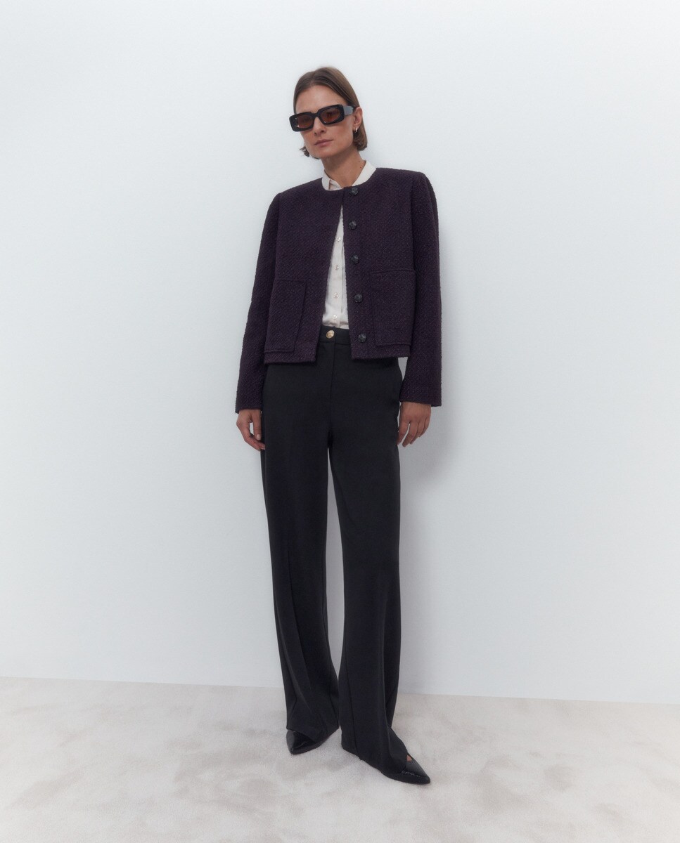 Blazer court en laine pour