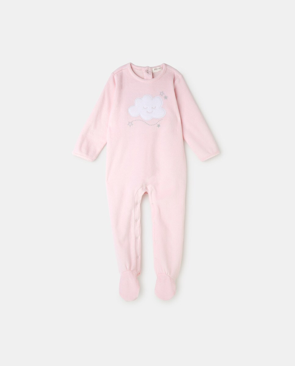 Grenouillère à manches longues avec motif sur le devant