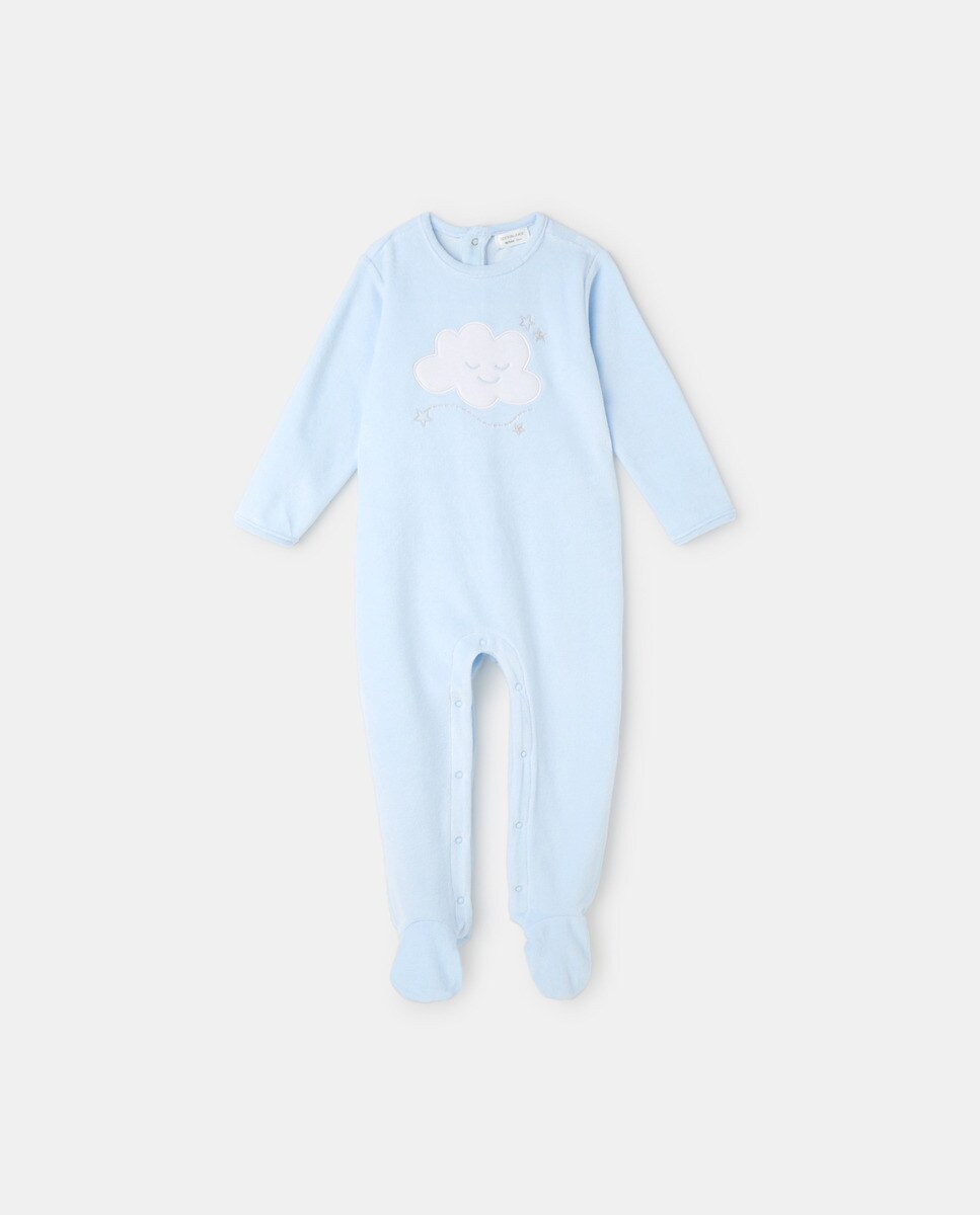 Grenouillère à manches longues avec motif sur le devant