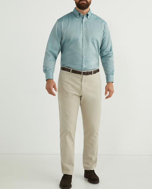 Imagen 0 de Camisa de hombre casual lisa tallas grandes