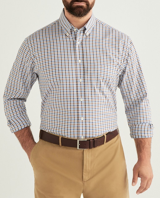 Imagen 0 de Camisa de hombre casual de cuadros tallas grandes