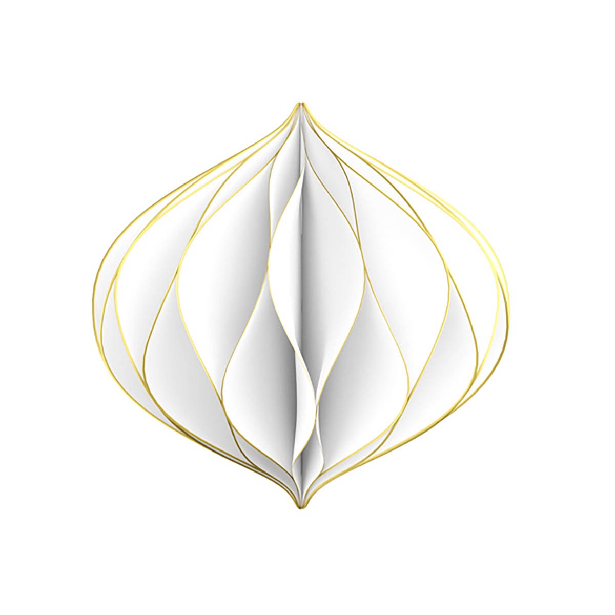 Imagen 0 de Bola decorativa forma farolillo para colgar Draeger blanco y dorado