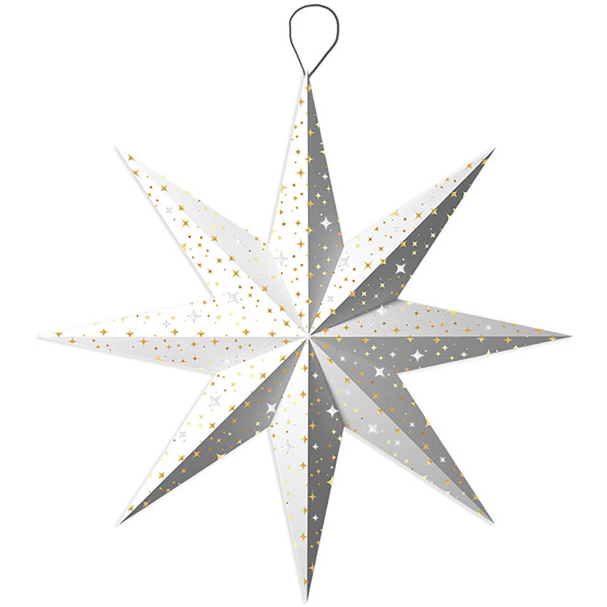 Imagen 0 de Estrella decorativa automontable 58 cm Draeger blanca y dorada