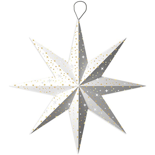 Imagen 0 de Estrella decorativa automontable 58 cm Draeger blanca y dorada