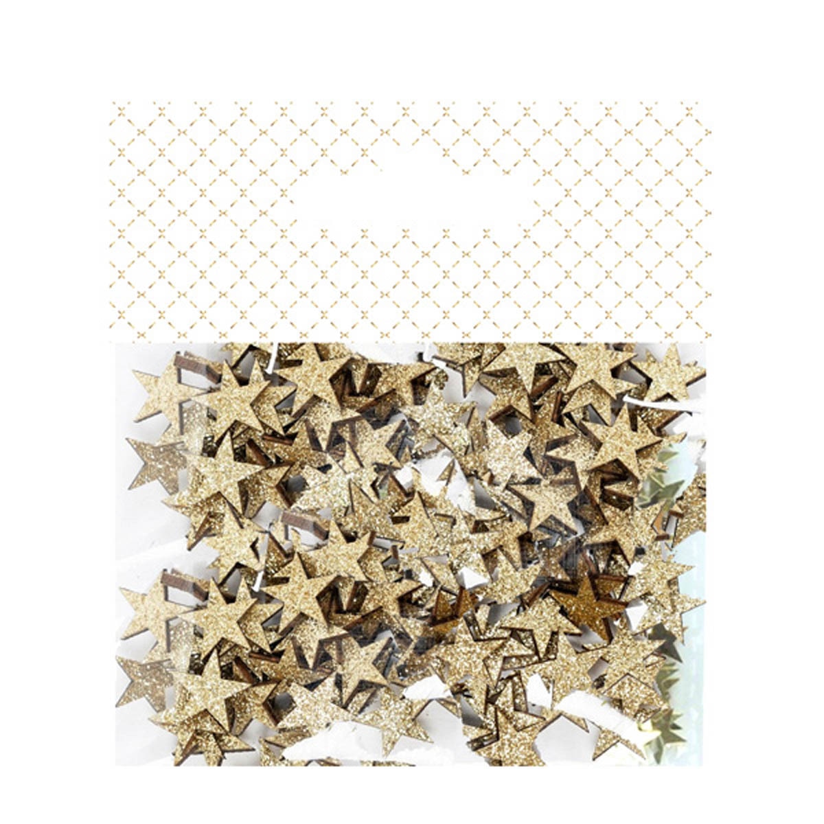 Embalagem 300 Estrelinhas com Glitter - Dourado Dourado-2
