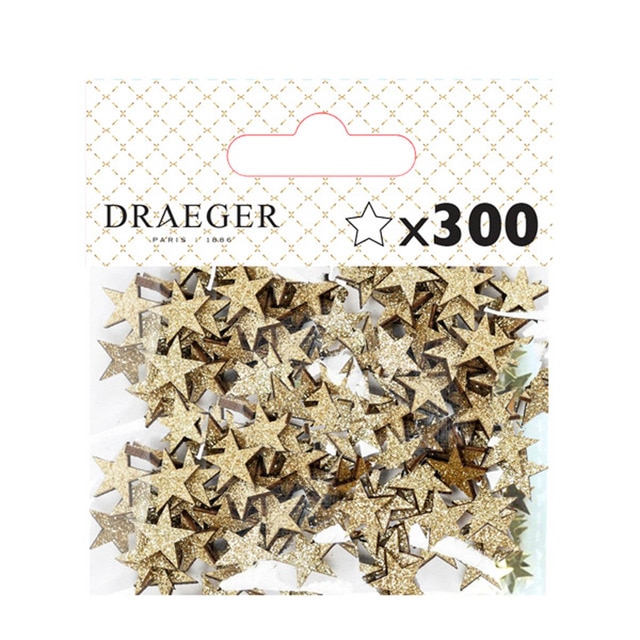Imagen 0 de Paquete 300 estrellitas con glitter Draeger doradas