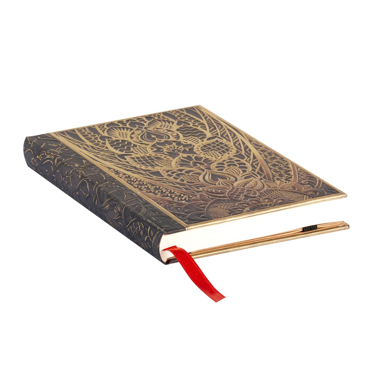 Libreta Chanin Hojas Mini (95x140x18mm) rayada de 176 páginas y cierre con banda elástica Paperblanks amarillo Amarillo-2