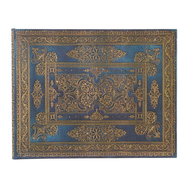 Imagen 0 de Libro de visitas Lujo Azul (230x180x20mm) liso de 144 páginas y cierre con banda elástica cortes del libro impresos Paperblanks azul