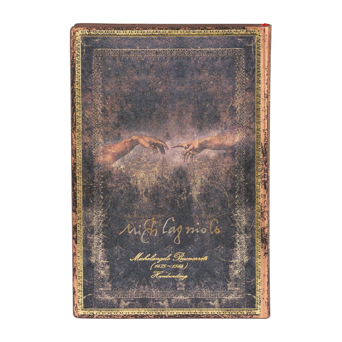 Libreta Flexi Michelangelo, Caligrafía Mini (95x140x18mm) rayada de 208 páginas Paperblanks negro Negro-3