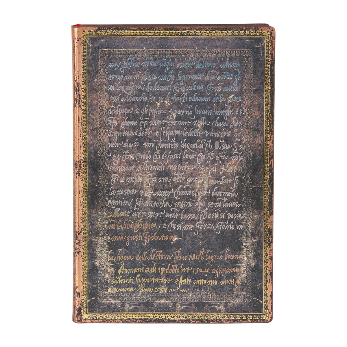 Libreta Flexi Michelangelo, Caligrafía Mini (95x140x18mm) rayada de 208 páginas Paperblanks negro Negro-1