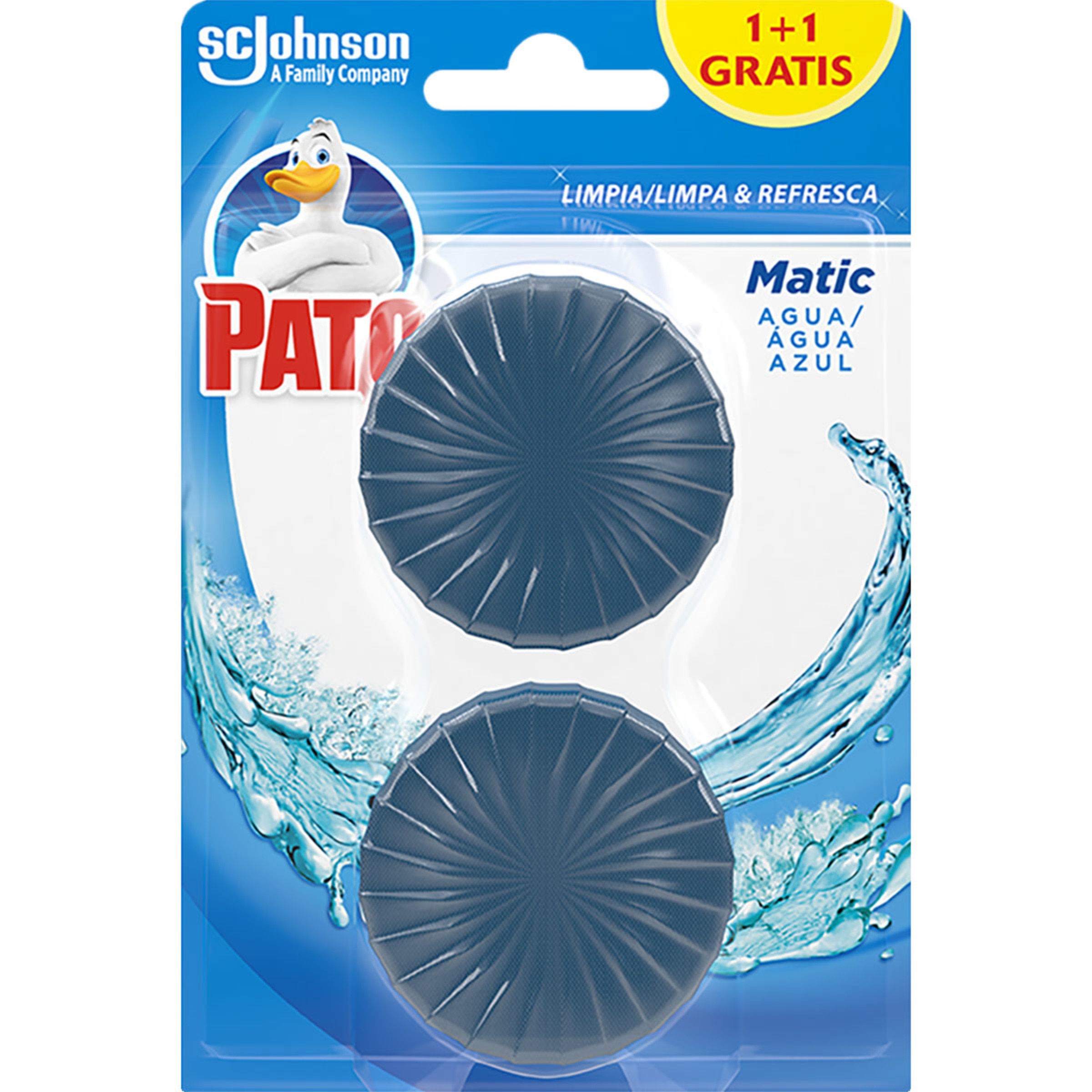 limpiador WC Cisterna agua azul Matic recambio 1 unidad + 1 unidad gratis
