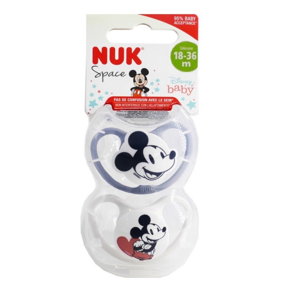 Imagem 0 de Chupeta Space Disney Mickey Mouse 18-36 Meses - 2 uds.
