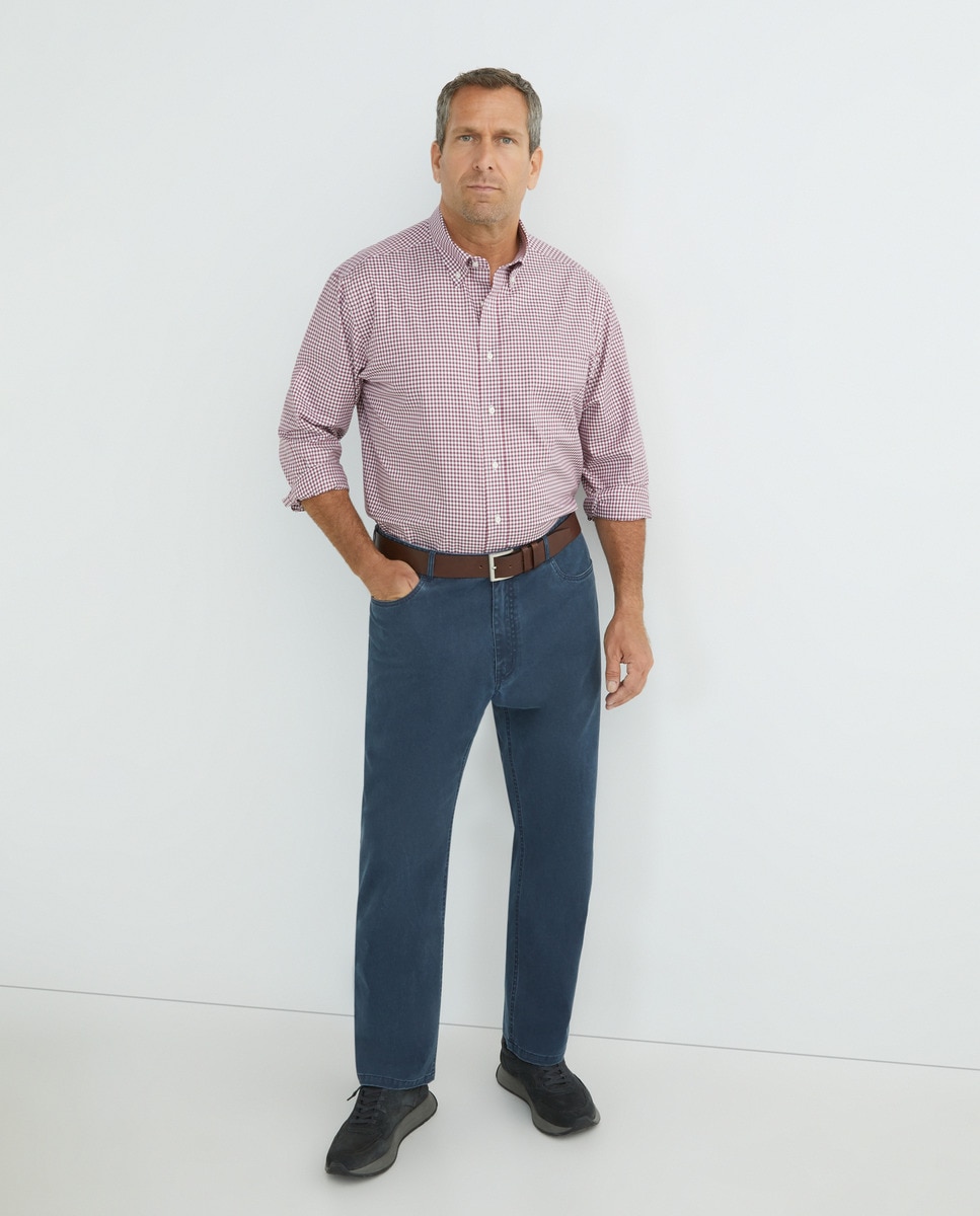 Chemise casual à carreaux manches longues Grandes Tailles