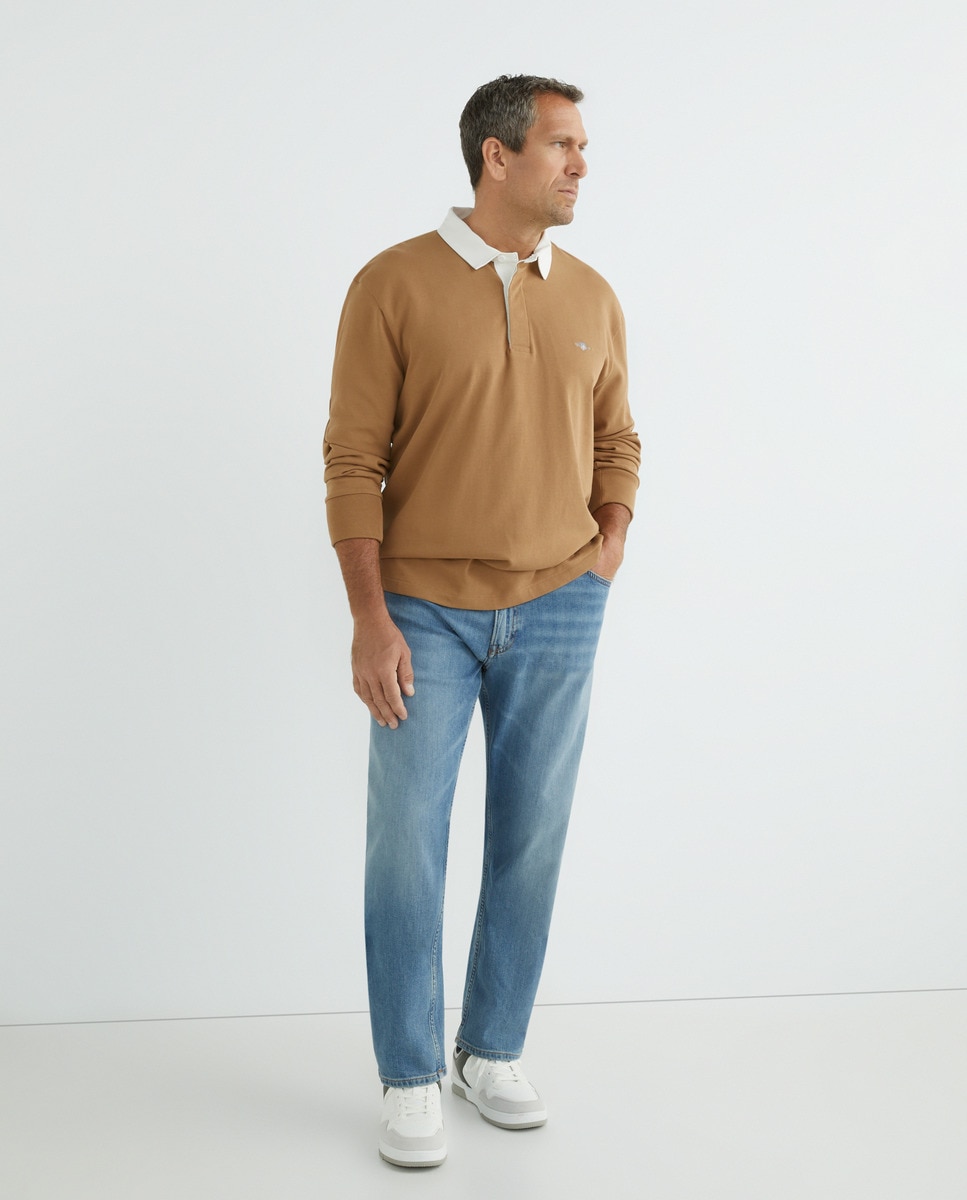 Polo uni manches longues