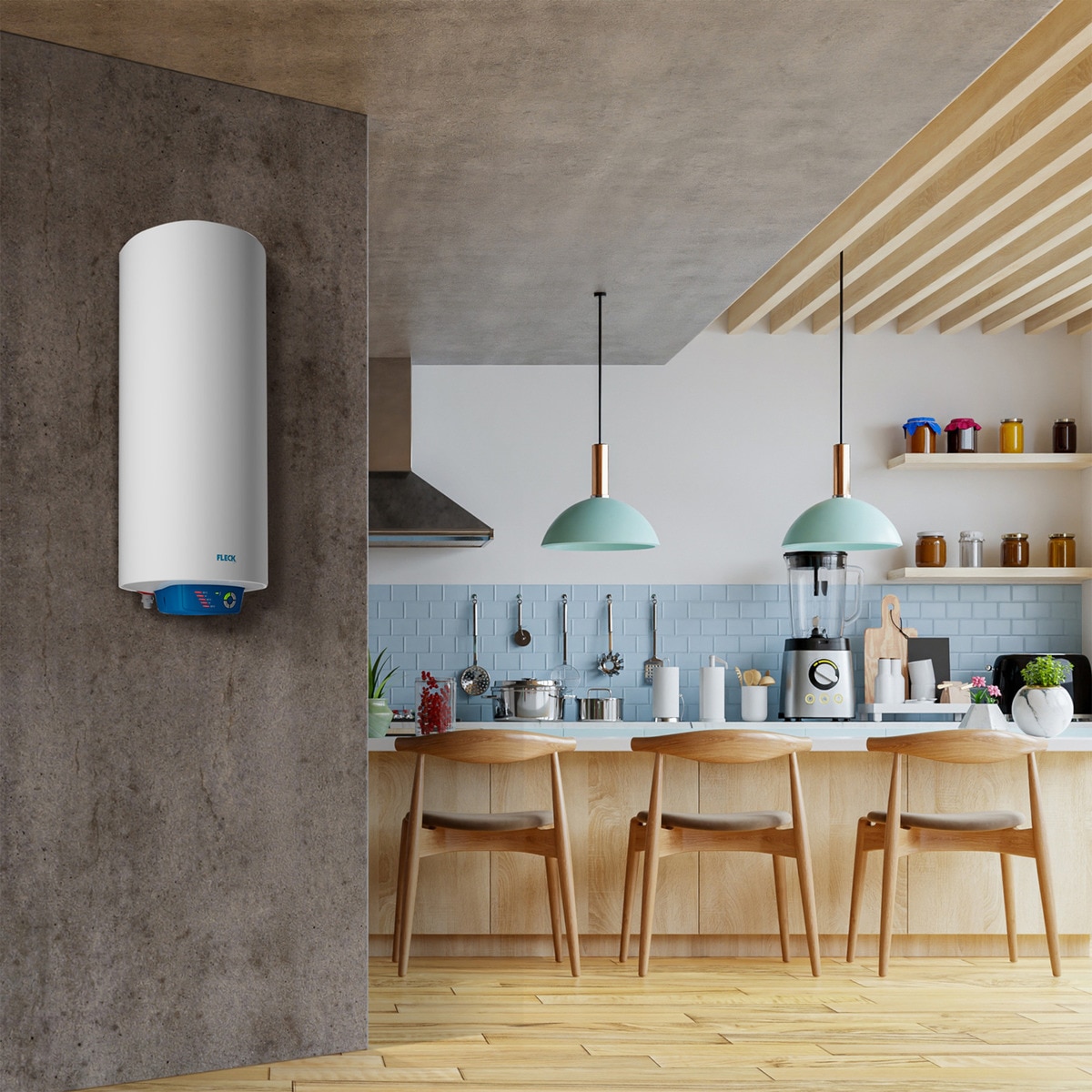Termo eléctrico vertical/horizontal Ariston 50 litros, ánodo electrónico - FLECK BON 2.0 50 EU Blanco-11
