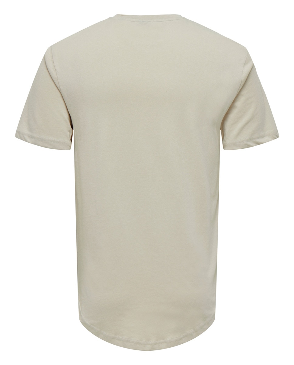T-shirt com manga curta e decote redondo Bege-6