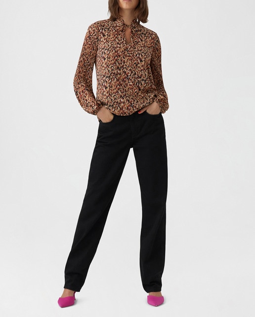 Imagen 0 de Camisa estampada manga larga de mujer