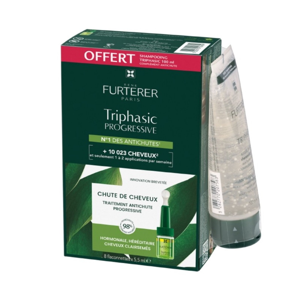 Triphasic Progressive 8 Ampolas x 5,5 ml + Champô Antiqueda 100 ml 2
