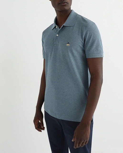 Imagen 0 de Polo de hombre slim azul de manga corta