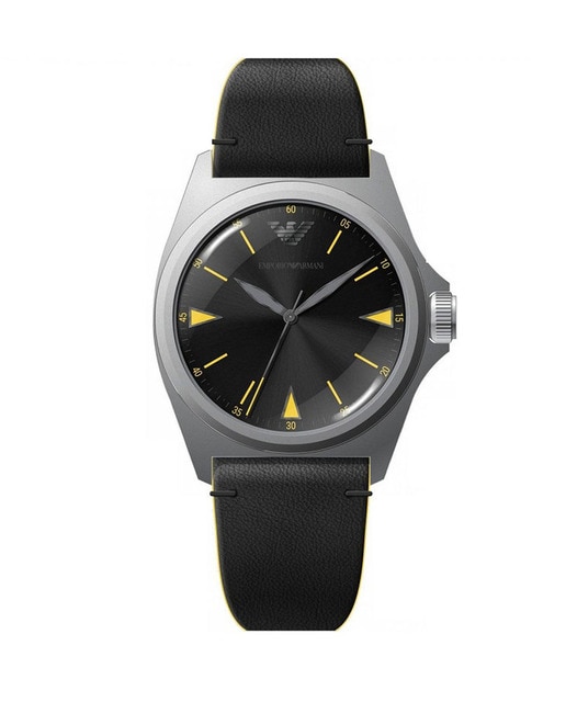 Imagen 0 de Reloj analógico hombre piel - negro