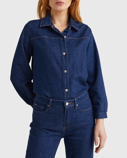 Imagen 0 de Camisa vaquera de mujer fluída con botones