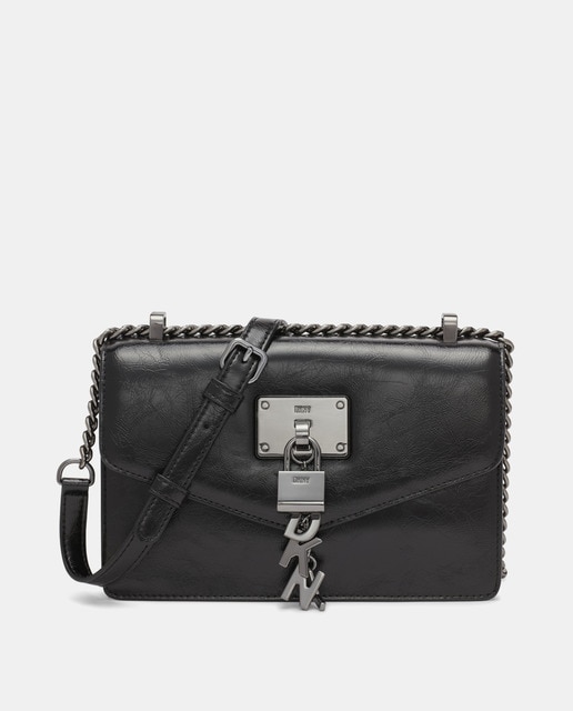 Imagen 0 de Bolso de hombro pequeño Elissa negro con solapa