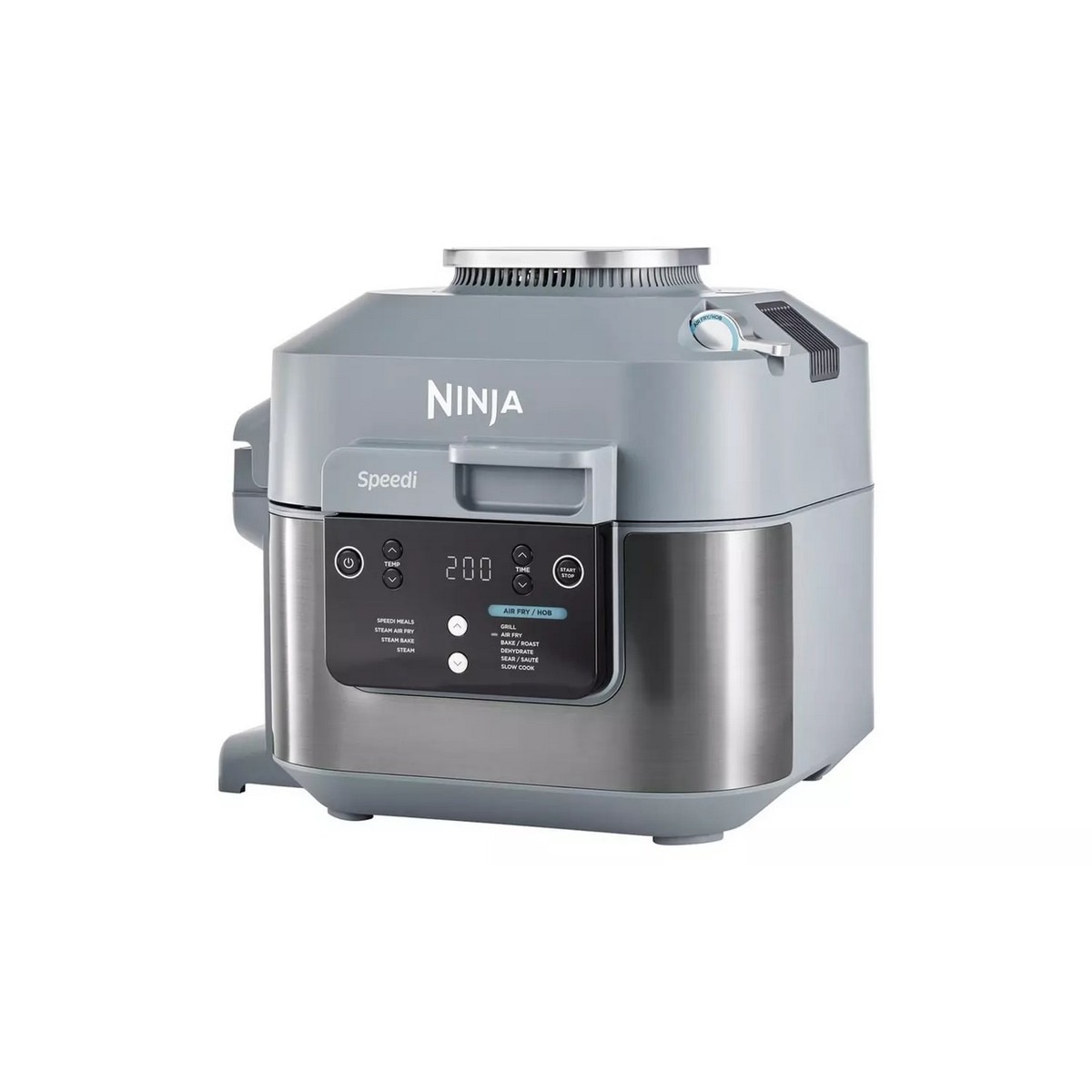 Panela Elétrica Multifunções e Fritadeira Air Fryer Ninja ON400EU Speedi de 1760 W e de 5,7 Litros - Revestimento Cerâmico Antiaderente Cinzento Cinzento-1