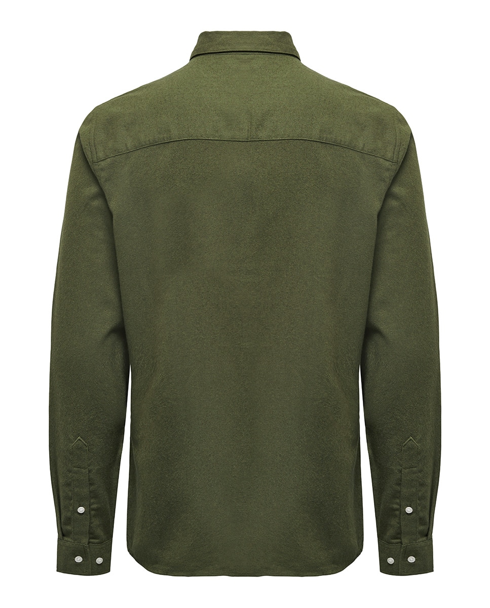 Camisa Slim Fit Verde-escuro-5