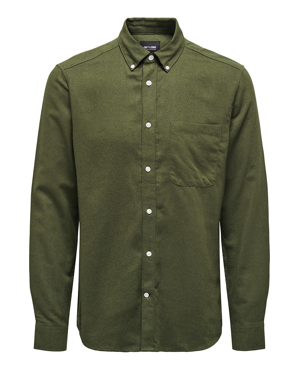 Camisa Slim Fit Verde-escuro-4