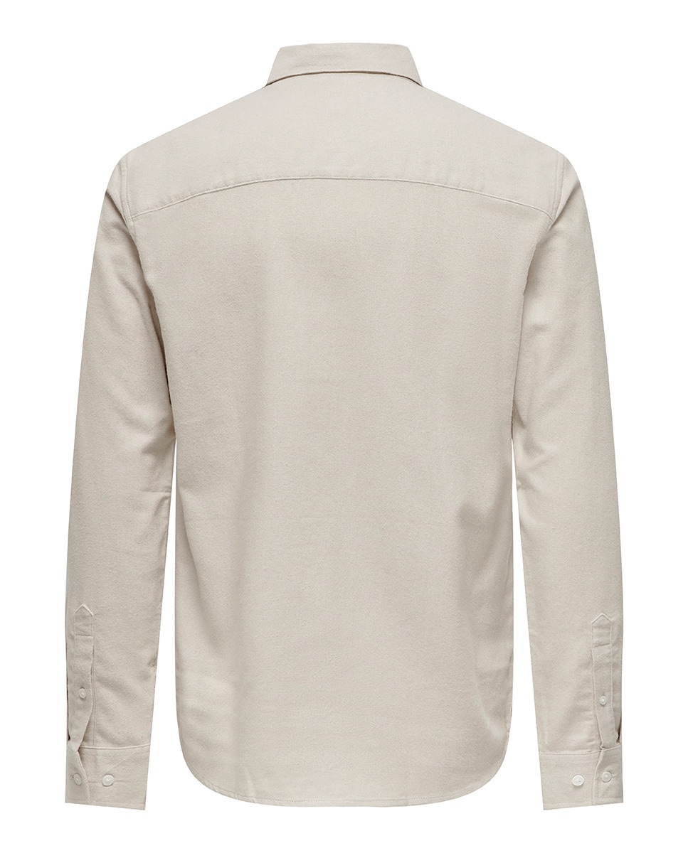 Camisa Slim Fit Bege-6