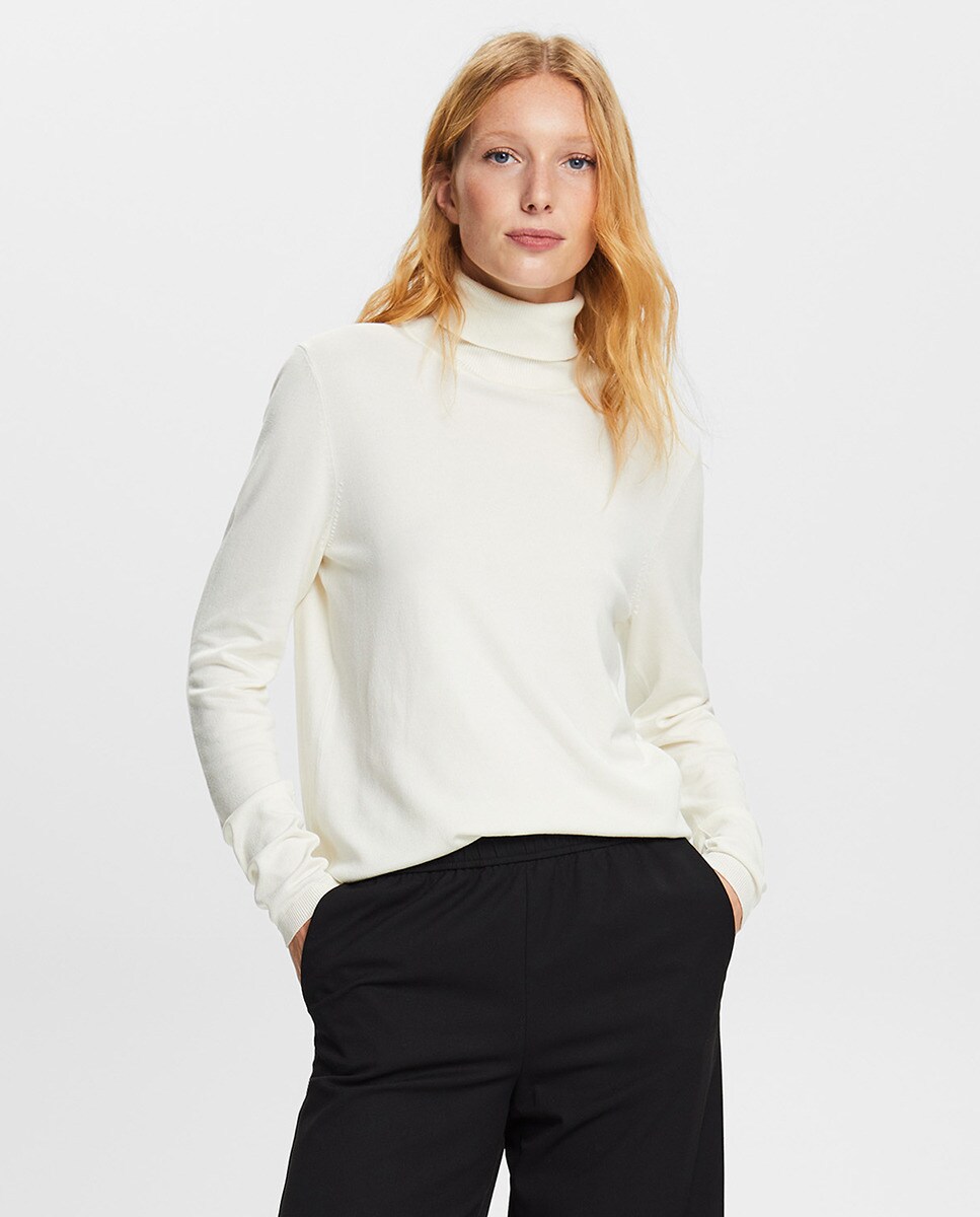 Jersey entallado de mujer viscosa cuello vuelto · Esprit · El Corte Inglés