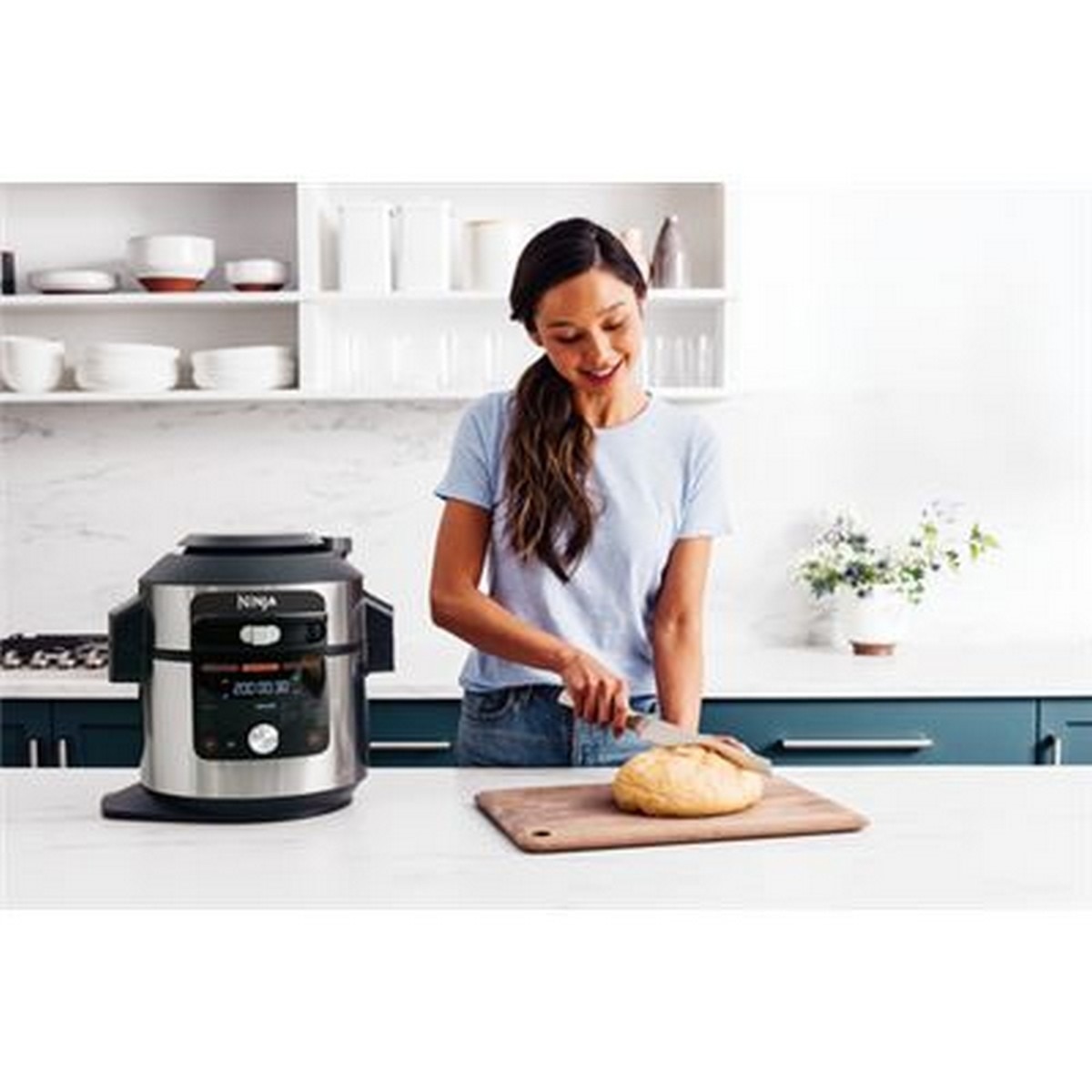 Panela Elétrica Multifunções Ninja Foodi OL750EU SmartLid 14 em 1 Tampa Inteligente de 1760 W e de 7,5 Litros - Preto e Aço Inoxidável Preto / Aço Inox-2