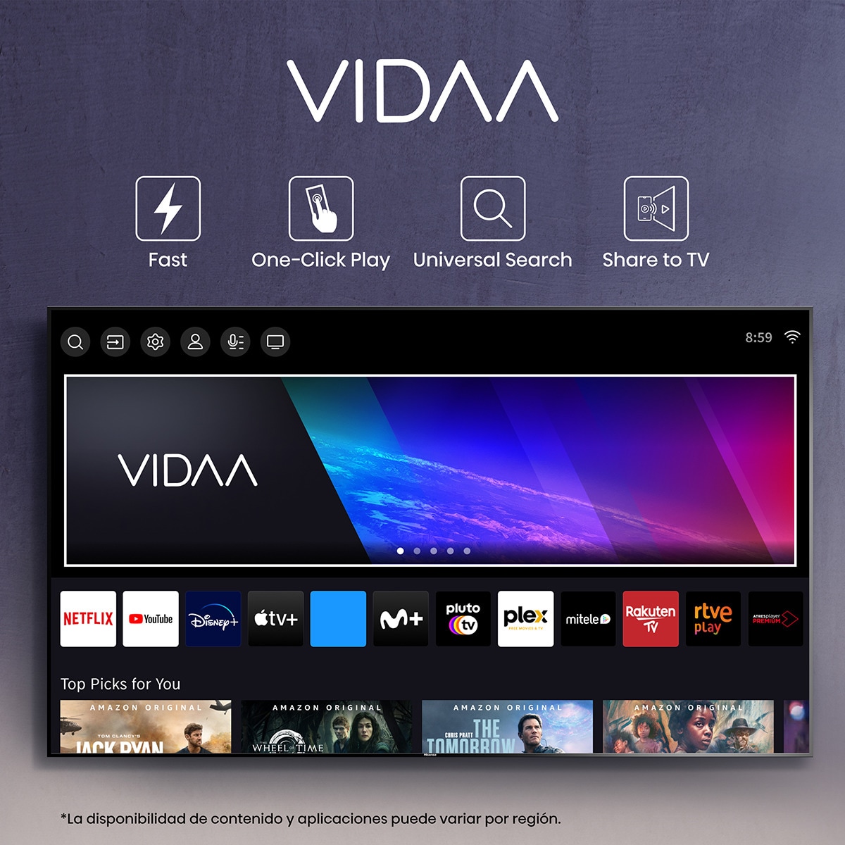 TV Mini LED 254 cm (100") Hisense 100U7KQ, UHD 4K Smart TV Gris carbón-12