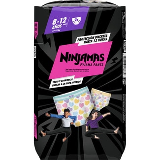 braguitas de noche absorbentes para niñas 8-12 años 27-43 kg bolsa 9 unidades - Ninjamas
