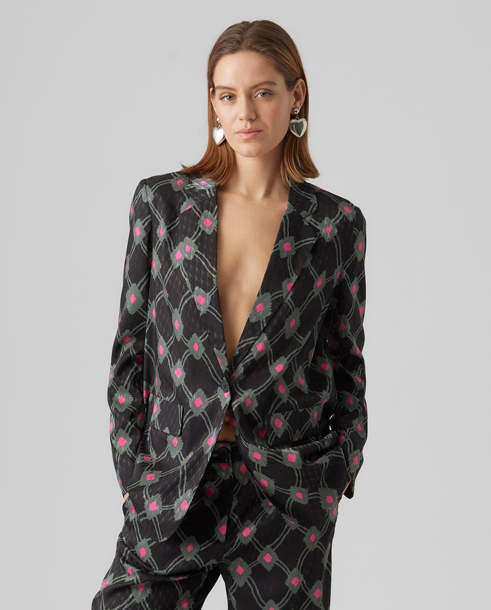 Blazer imprimé à bouton