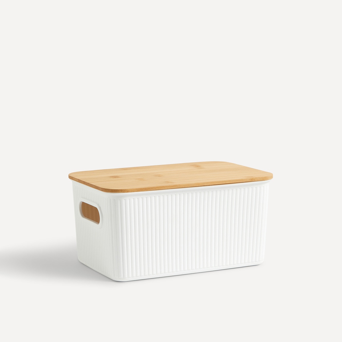 Boîte de rangement à couvercle en bambou