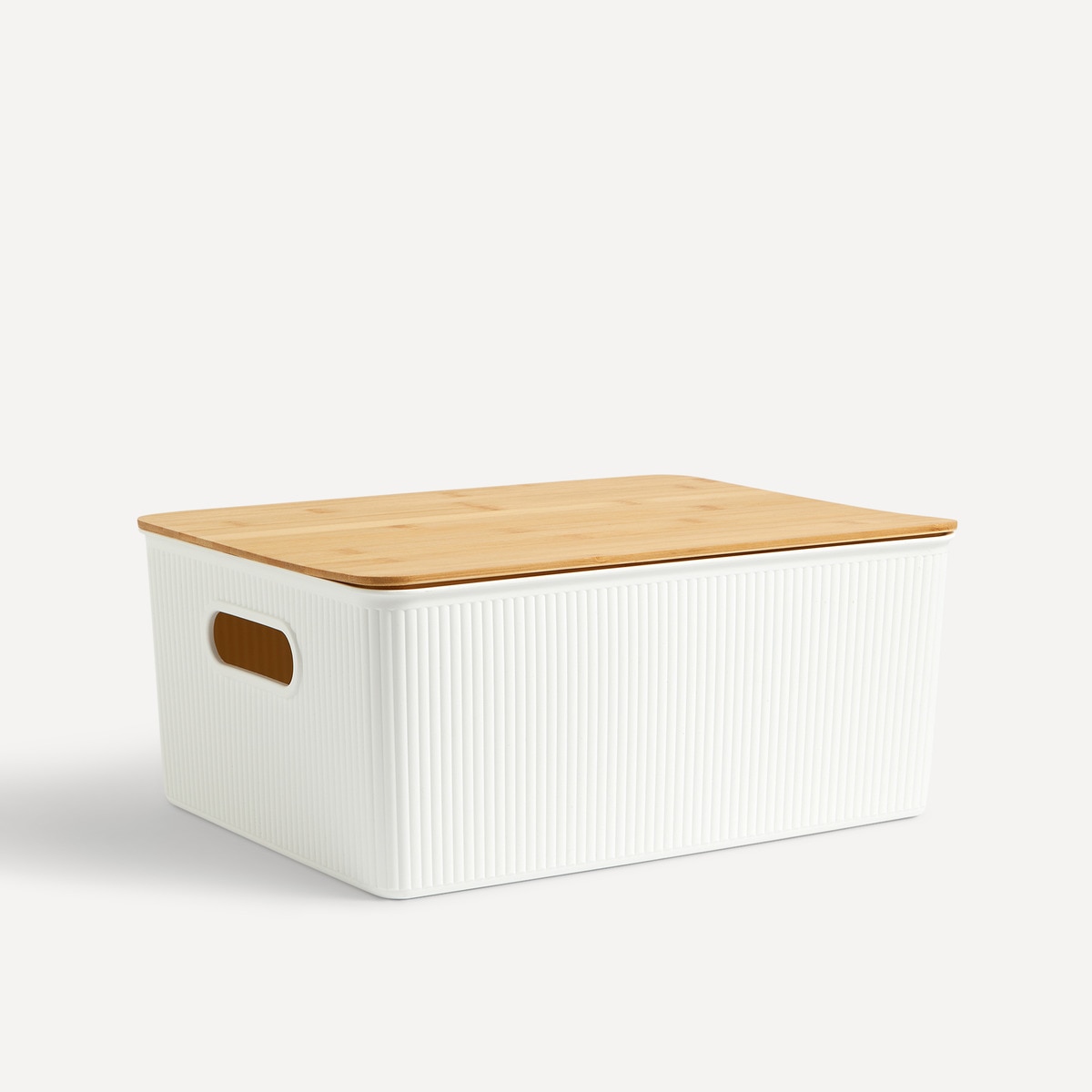 Boîte de rangement à couvercle en bambou