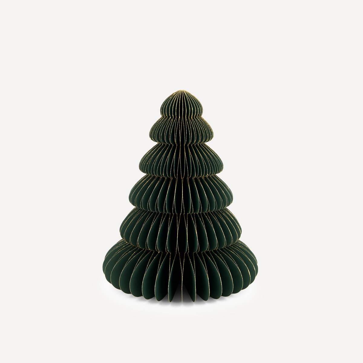 Figura Árvore de Papel com Fio - Dourado Verde-1