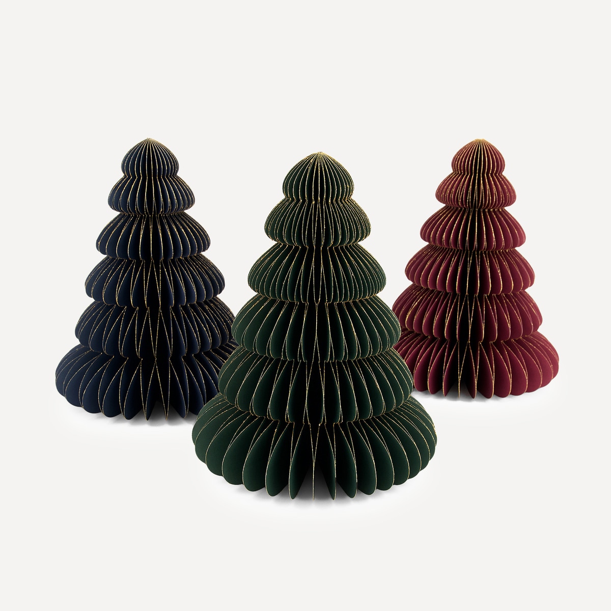 Figura Árvore de Papel com Fio - Dourado Verde-4