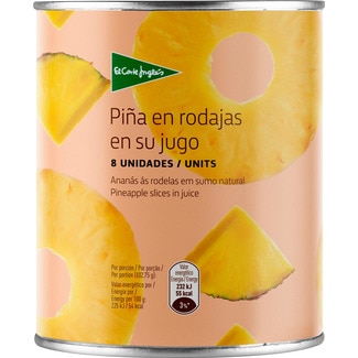 Ananás às Rodelas em Sumo Natural lata 490 g - El Corte Inglés