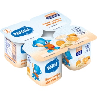 Iogurte de Banana, Laranja e Bolacha Pack 4 embalagem 100 g - Nestlé Bebé