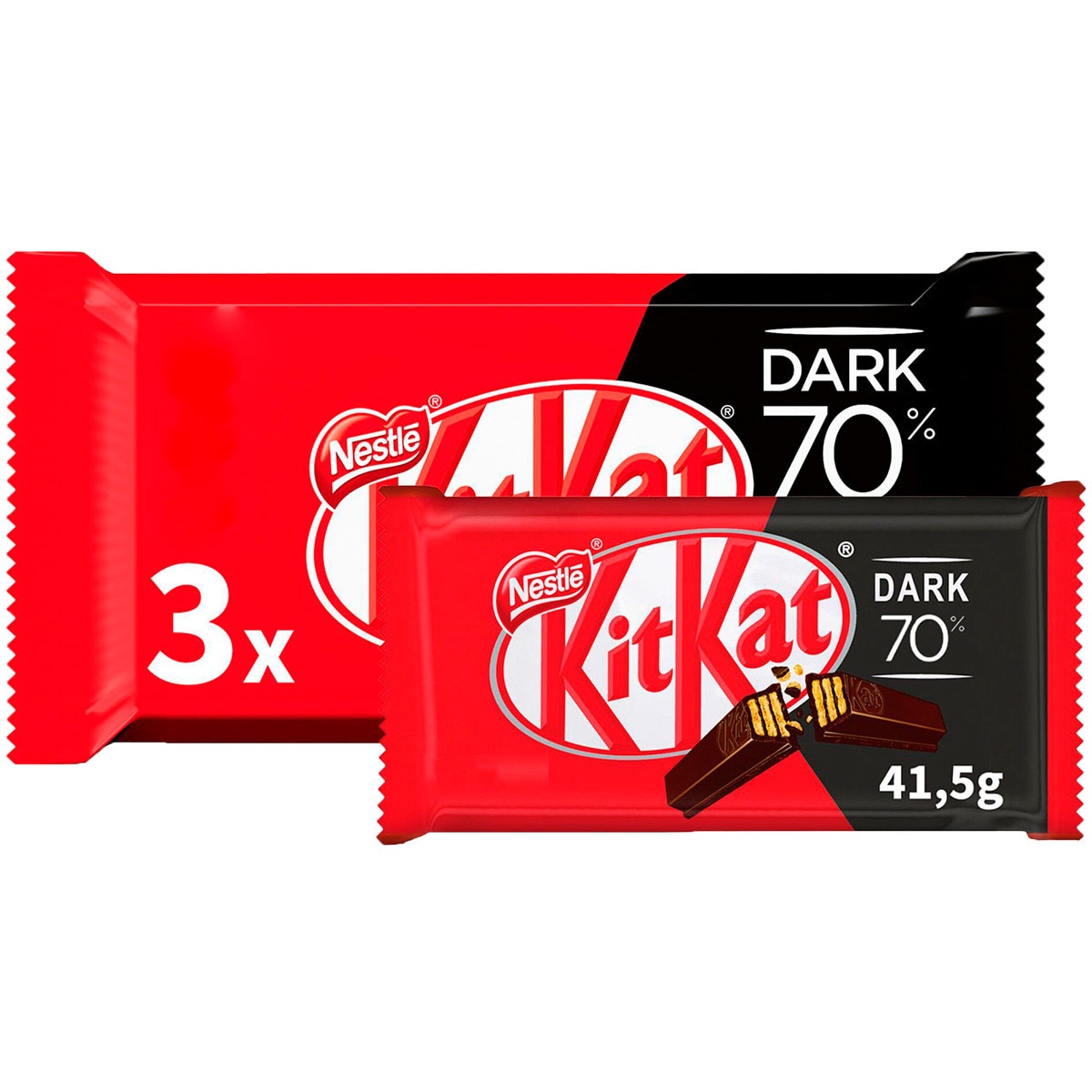 Multipack 70% Dark Pack 3 unidades embalagem 41,5 g