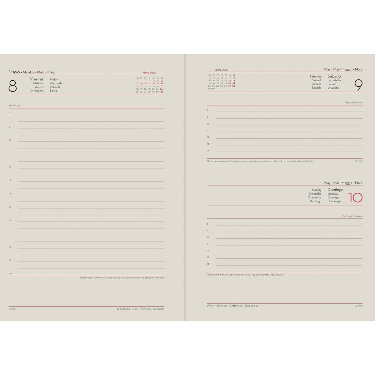 Agenda Diária Grenoble Multilingue 17x24 cm - Laranja Laranja-2
