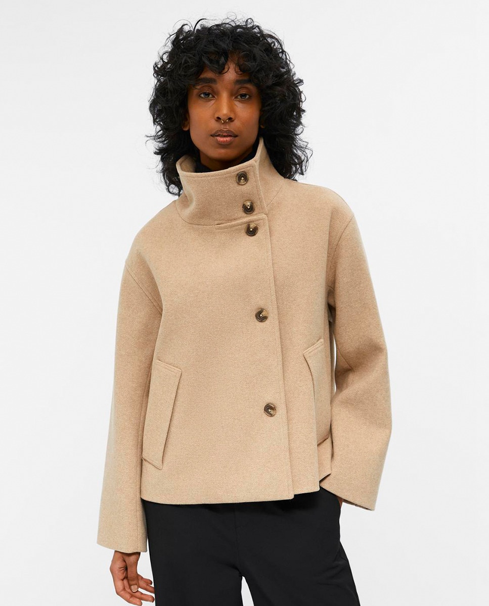 Manteau croisé en drap