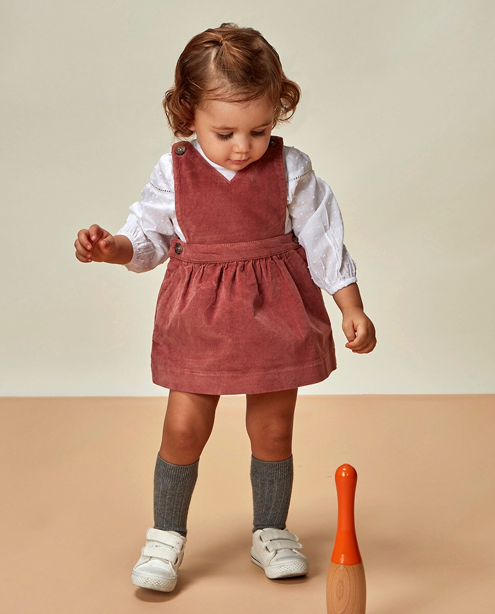 Robe salopette côtelé