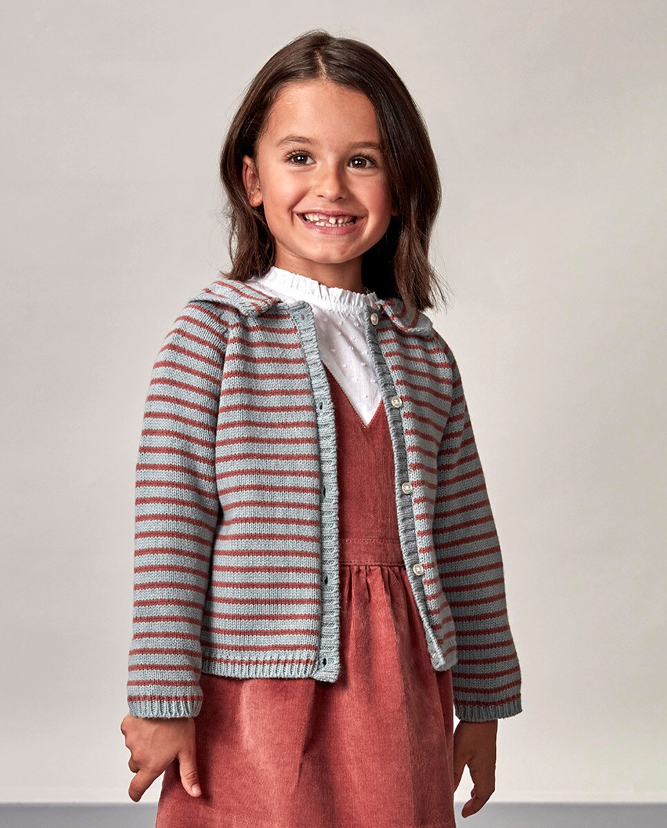 Veste à motife à volant sur le col