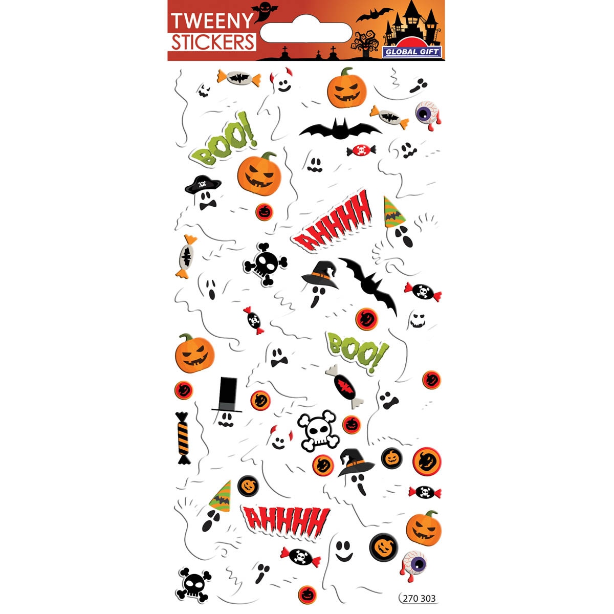 Imagen 0 de Pegatinas Tweeny Foamy Halloween fantasmas Global Gift blanco