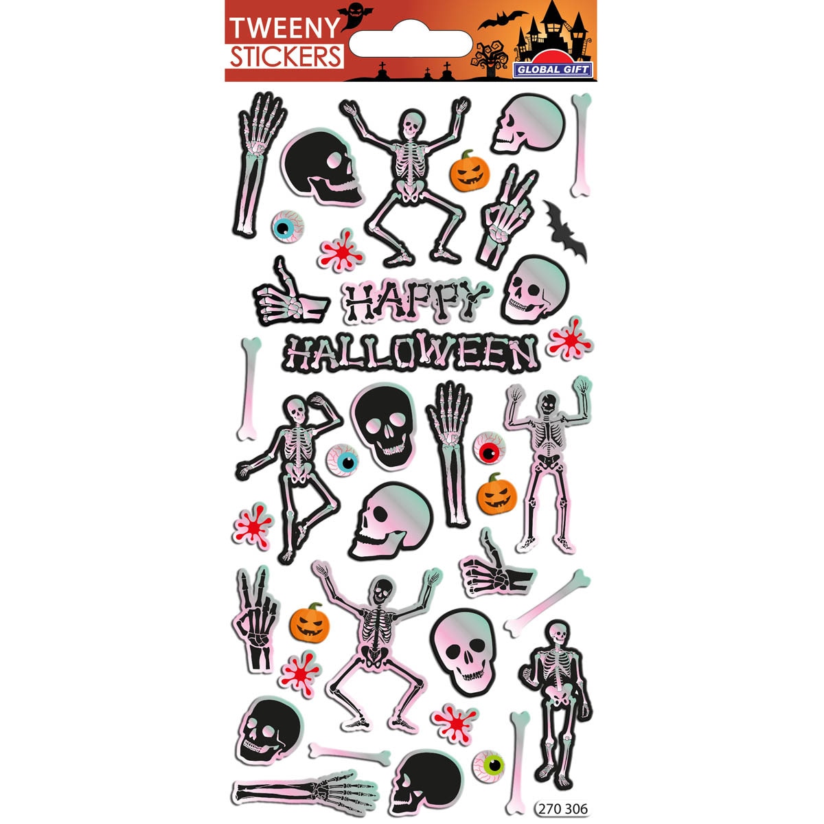 Imagen 0 de Pegatinas Tweeny Foamy Halloween esqueletos Global Gift gris