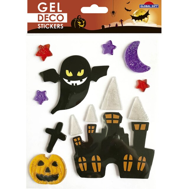 Imagen 0 de Pegatinas gel deco Halloween castillo encantado Global Gift negro